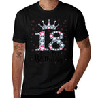 18 It's My Birthday Pink Crown Happy 18th Birthday Girl  Summer-ready Fabric T-Shirt