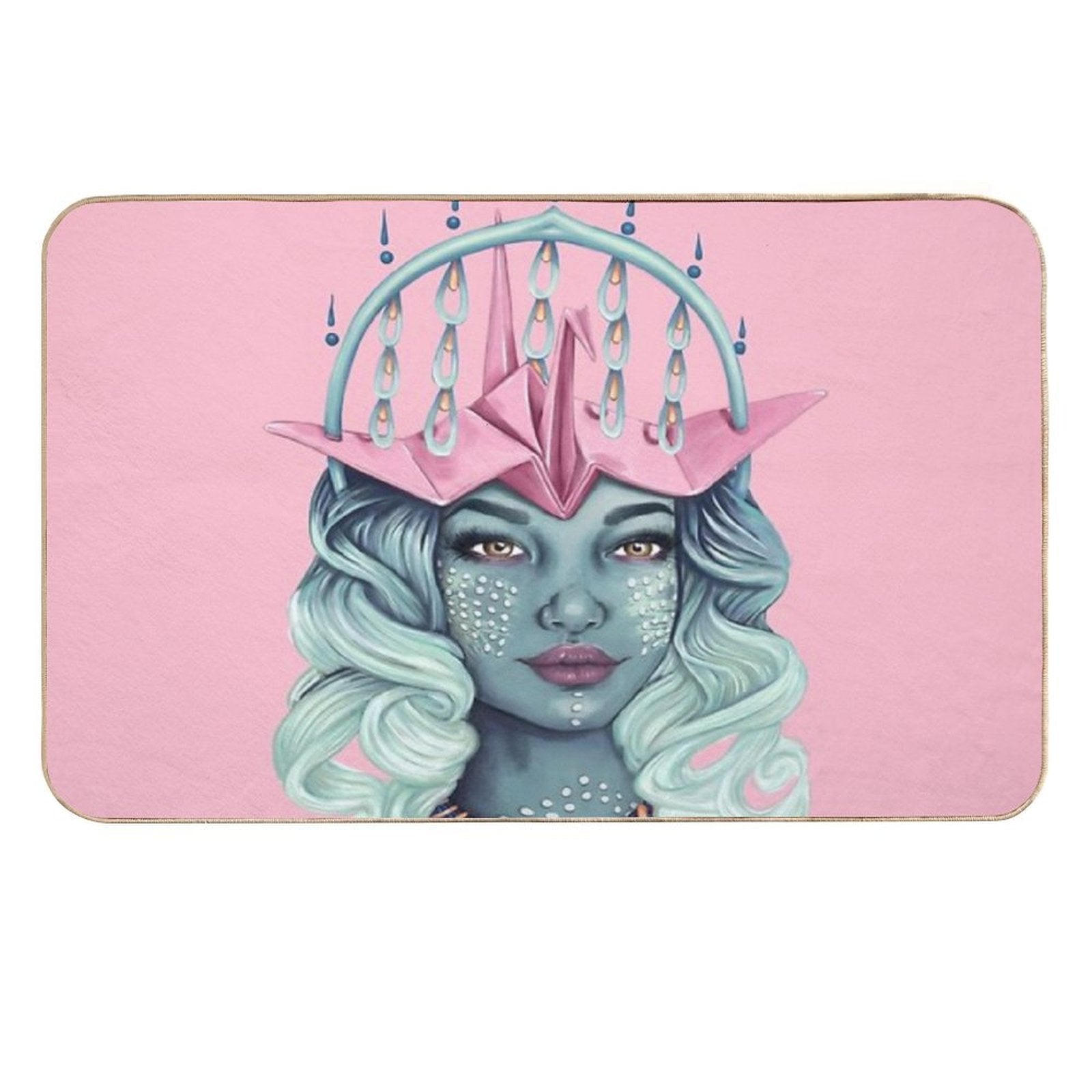 Tsuru Origami Girl  Multi-Purpose Bath Mat