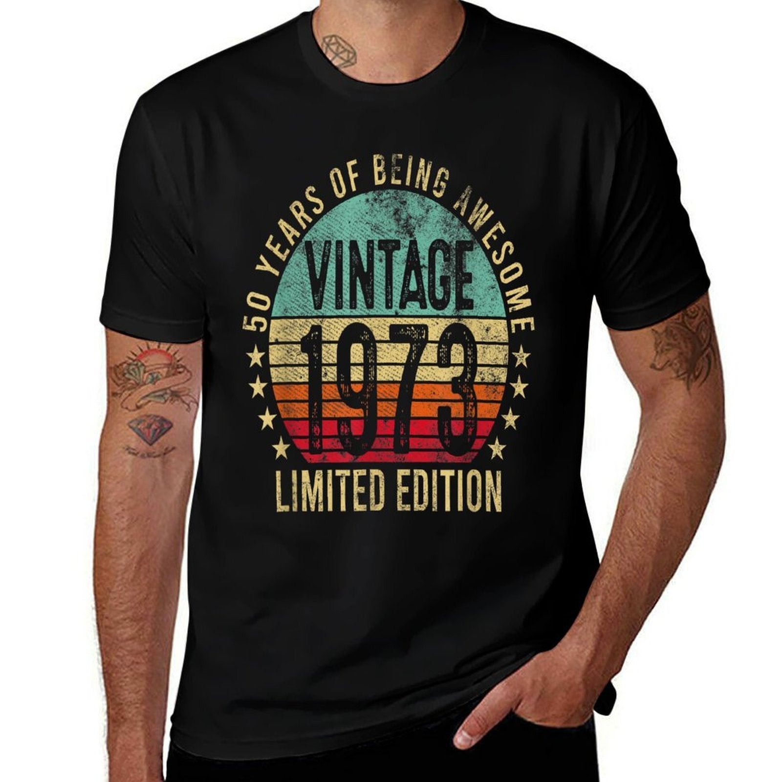 50 Year Old Gifts Men Women Vintage 1973 50th Birthday Retro  Affordable Price T-Shirt