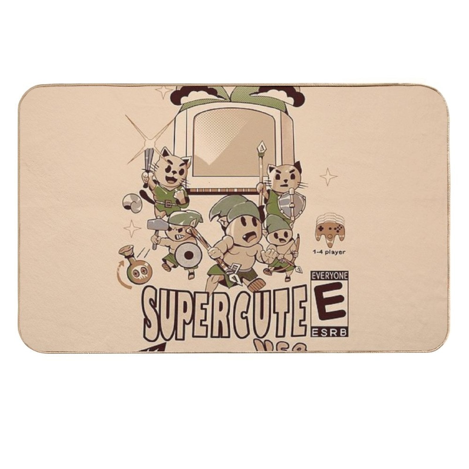 Super Cute N64 Warriors  Anti-Trip Bath Mat