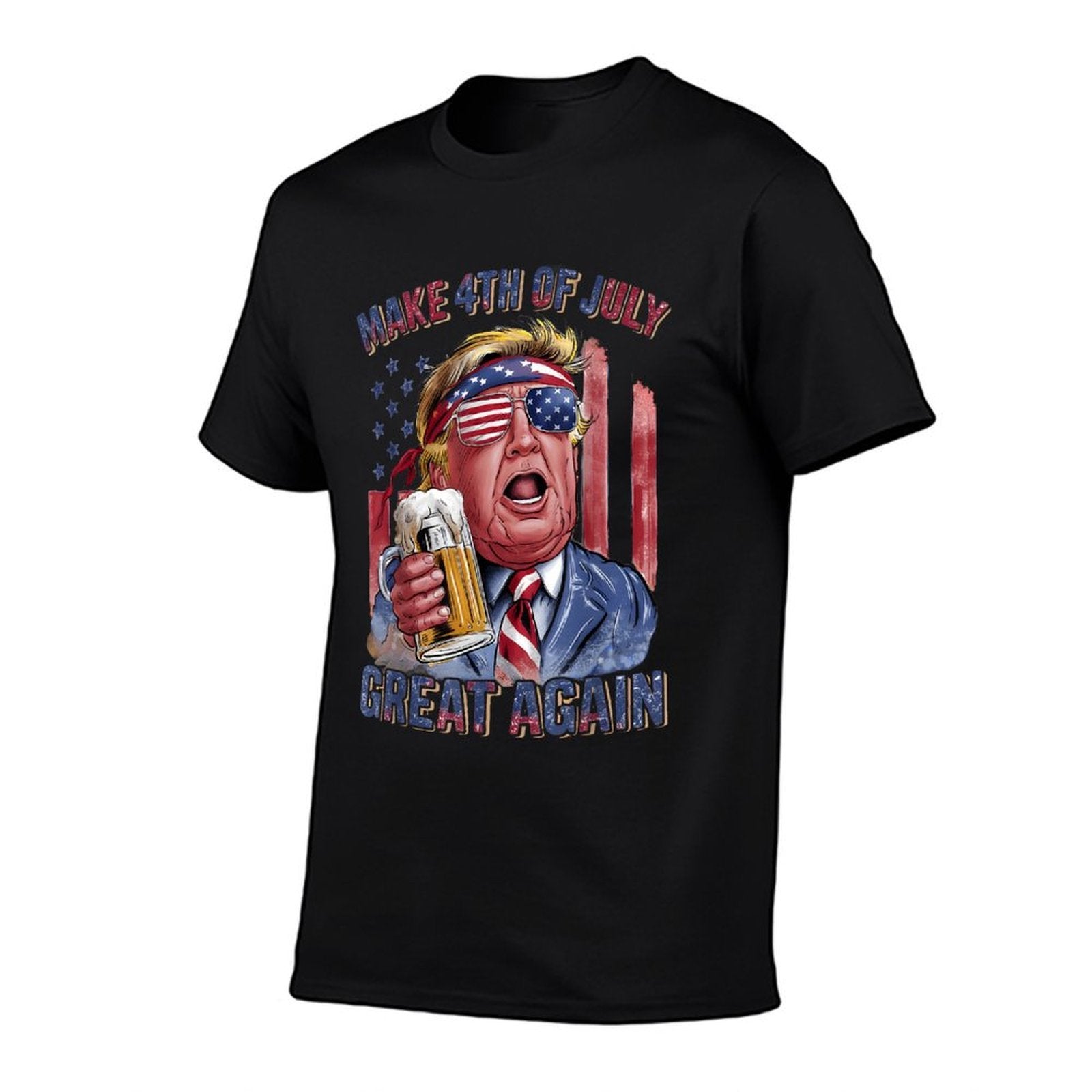Make 4th of July Great Again Trump Beer Patriotic  Versatile T-Shirt