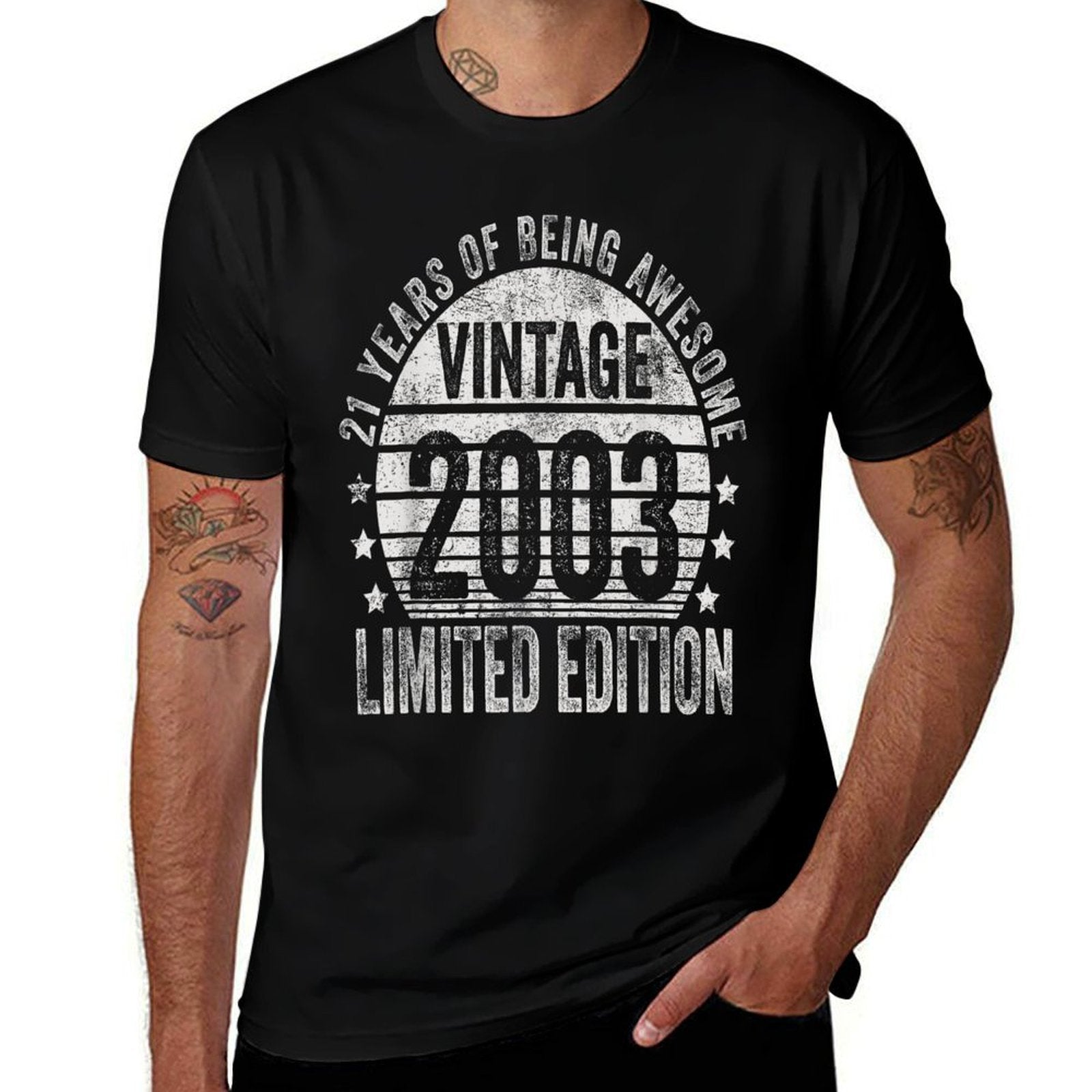 21 Year Old Gifts Vintage 2003 Limited Edition 21st Birthday  Slim-fit Cut T-Shirt
