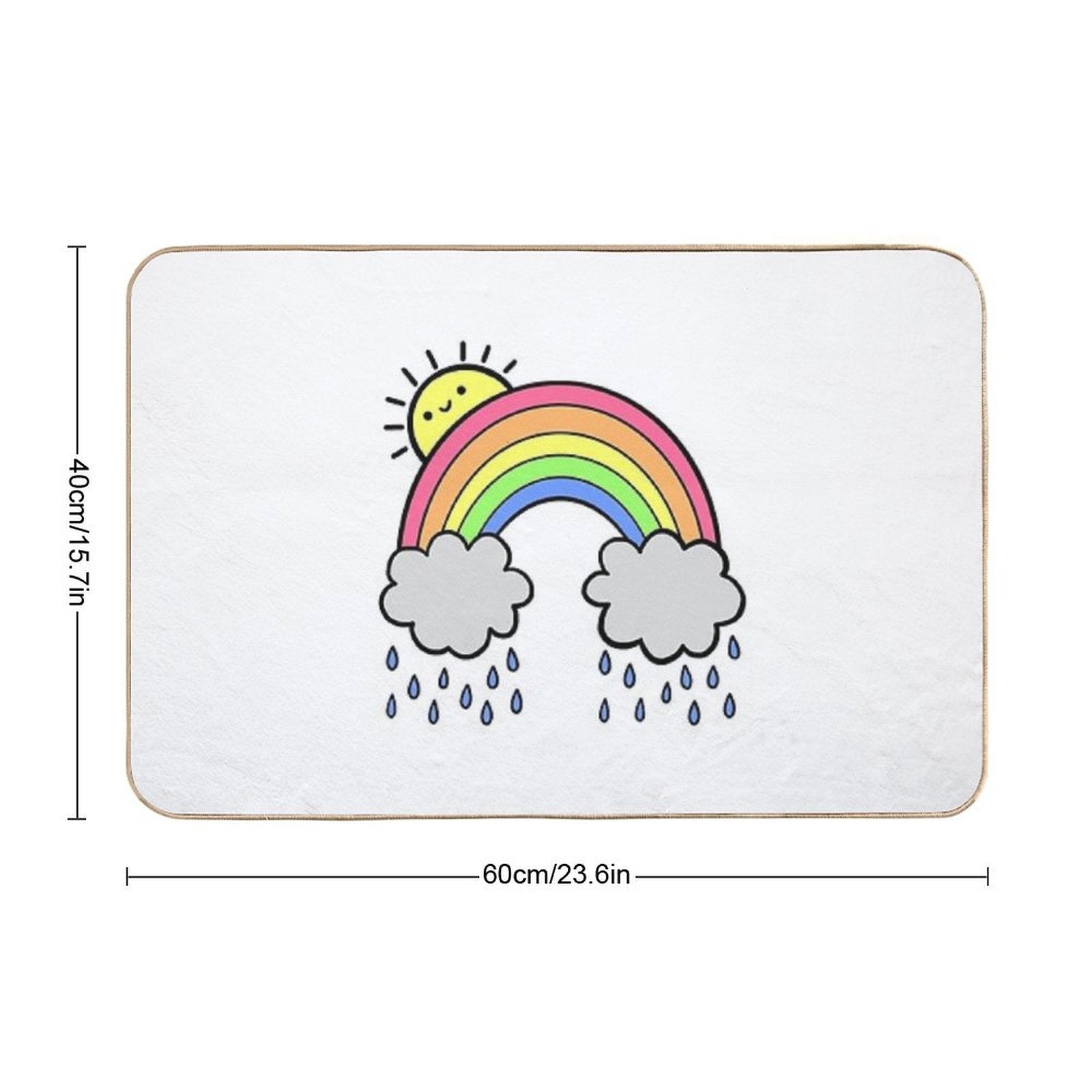 Rainbow Above The Clouds  Dirt-Trapping Bath Mat