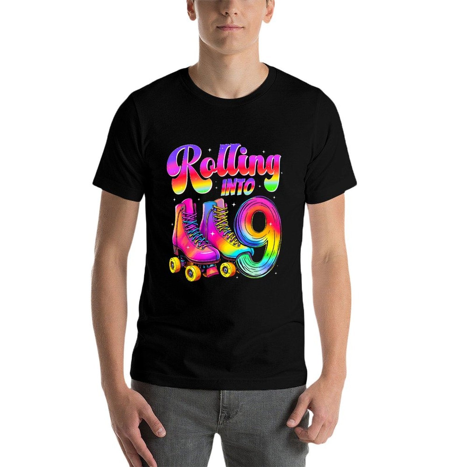9th Birthday Girl Nine 9 Year Old Roller Skate Skating Party  Breathable T-Shirt