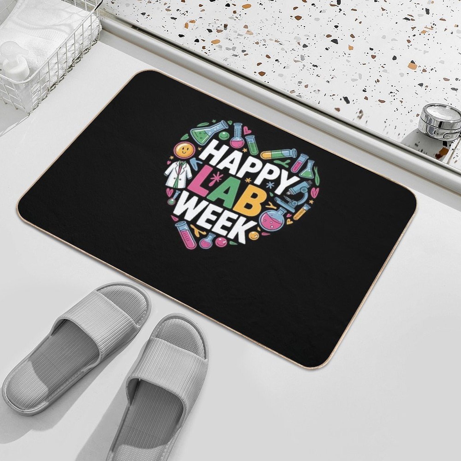 Happy Lab Week 2025 Medical Lab Tech Laboratory Technician  Dirt-Trapping Bath Mat