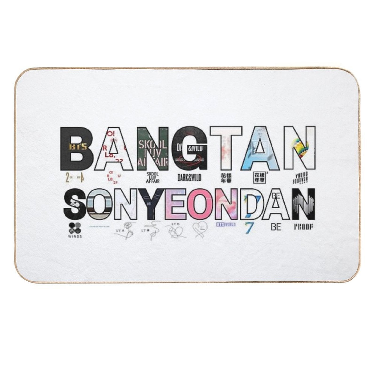 BANGTAN SONYEONDAN BTS Album Cover Design – BTS Discography Fan Art  Rapid-Drying Bath Mat