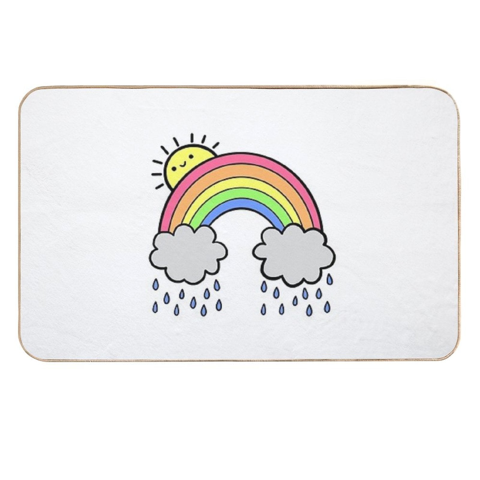 Rainbow Above The Clouds  Dirt-Trapping Bath Mat
