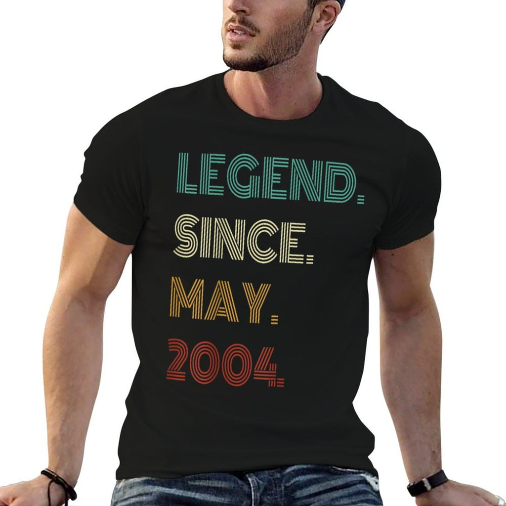 21 Years Old Legend Since May 2004 21st Birthday  High-quality Stitching T-Shirt