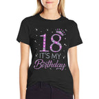 18 It's My Birthday Pink Crown Happy 18th Birthday Girl Premium  Eco-friendly Material T-Shirt