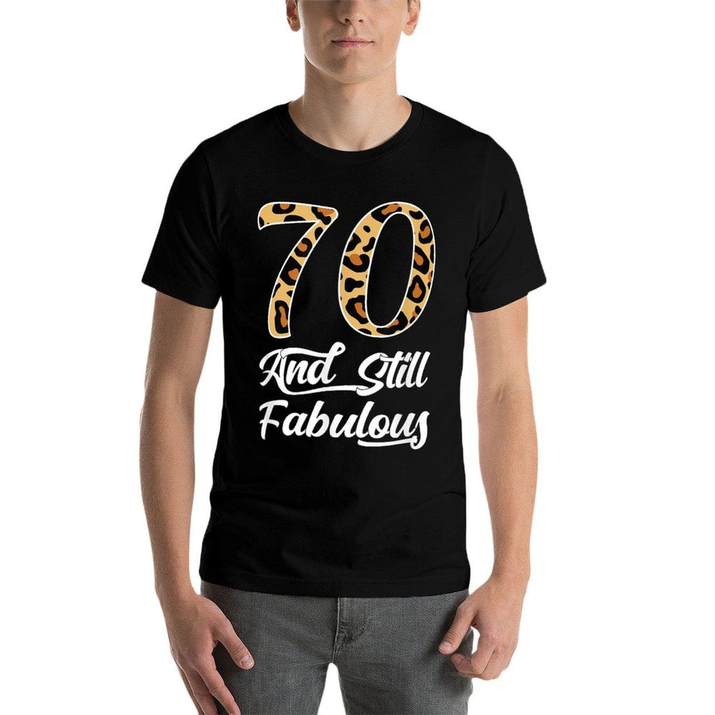 70 & Fabulous Leopard Print Cool Women’s 70th Birthday  Moisture-wicking T-Shirt
