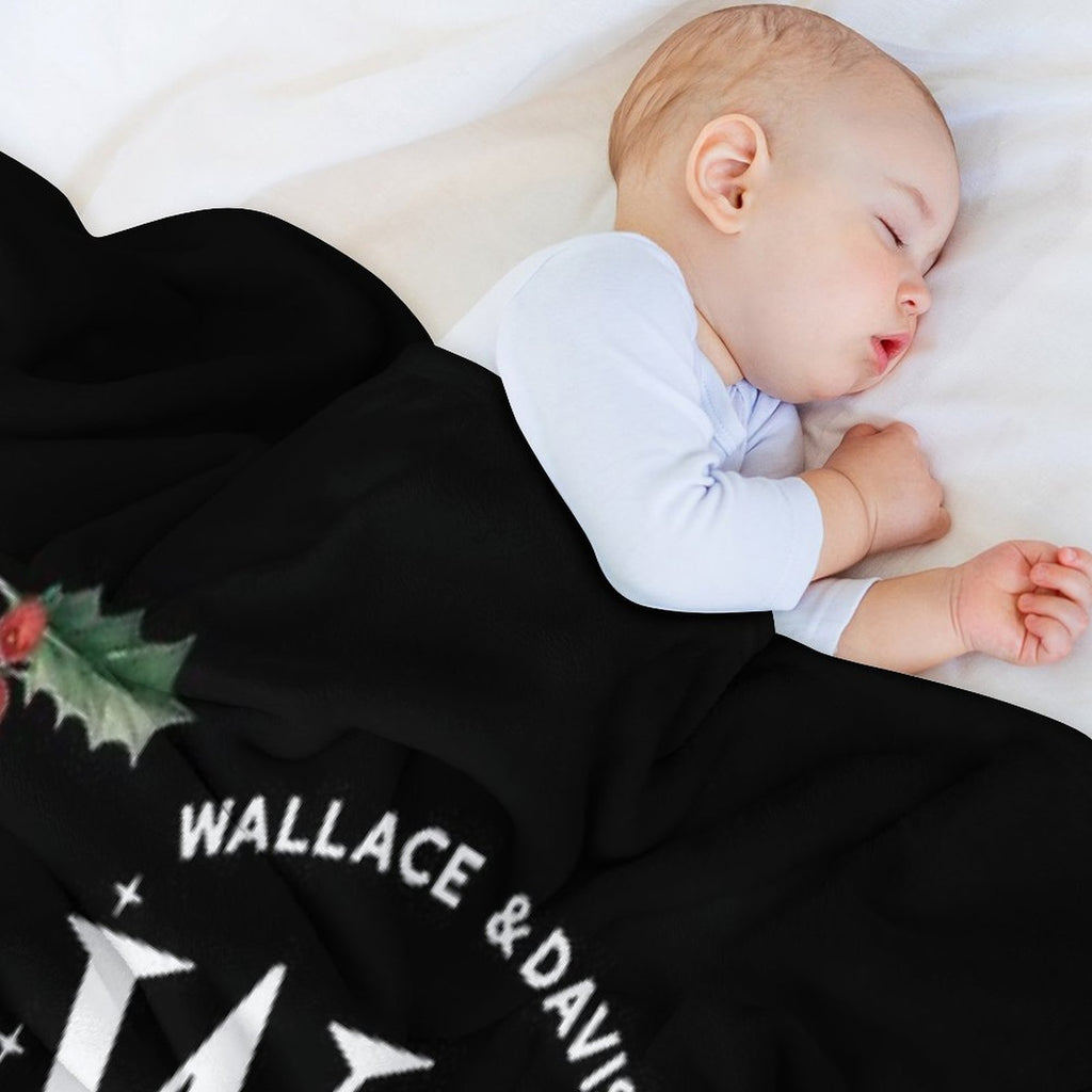 Vintage White Christmas Movie Machine-washable Throw Blanket