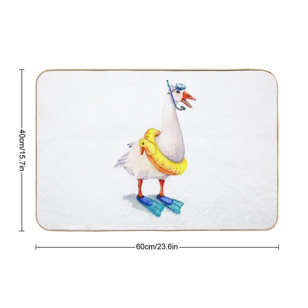 Snorkeling Goose  Absorbent Bath Mat