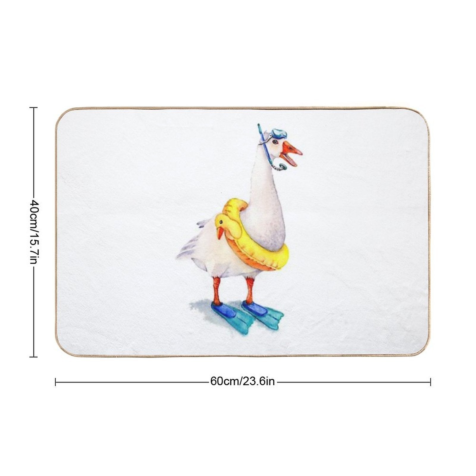 Snorkeling Goose  Absorbent Bath Mat