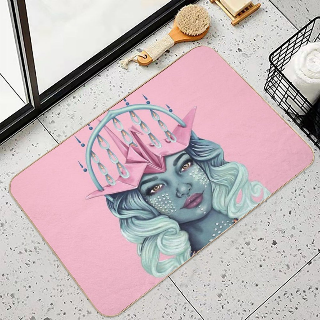 Tsuru Origami Girl  Multi-Purpose Bath Mat