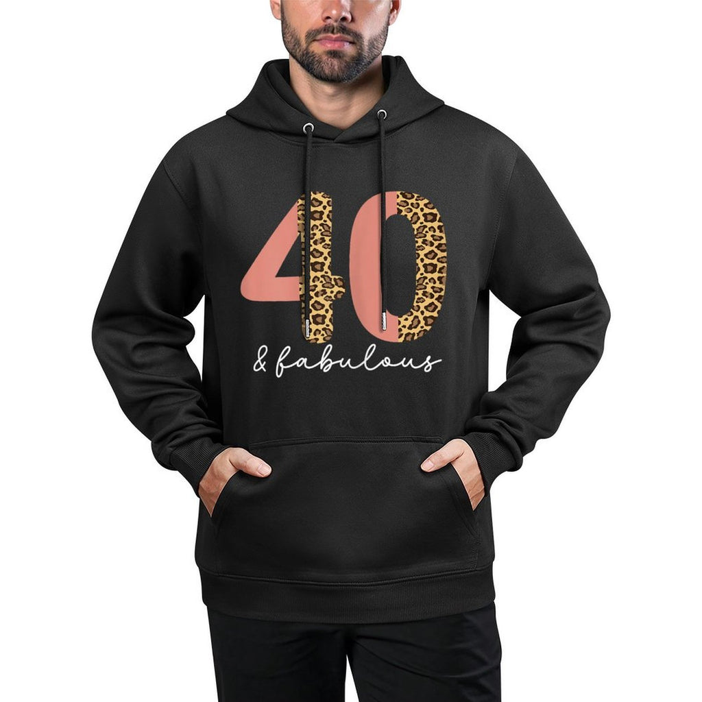 40 Years And Fabulouse 40th Birthday Leopard Pilling-Resistant Hoodie