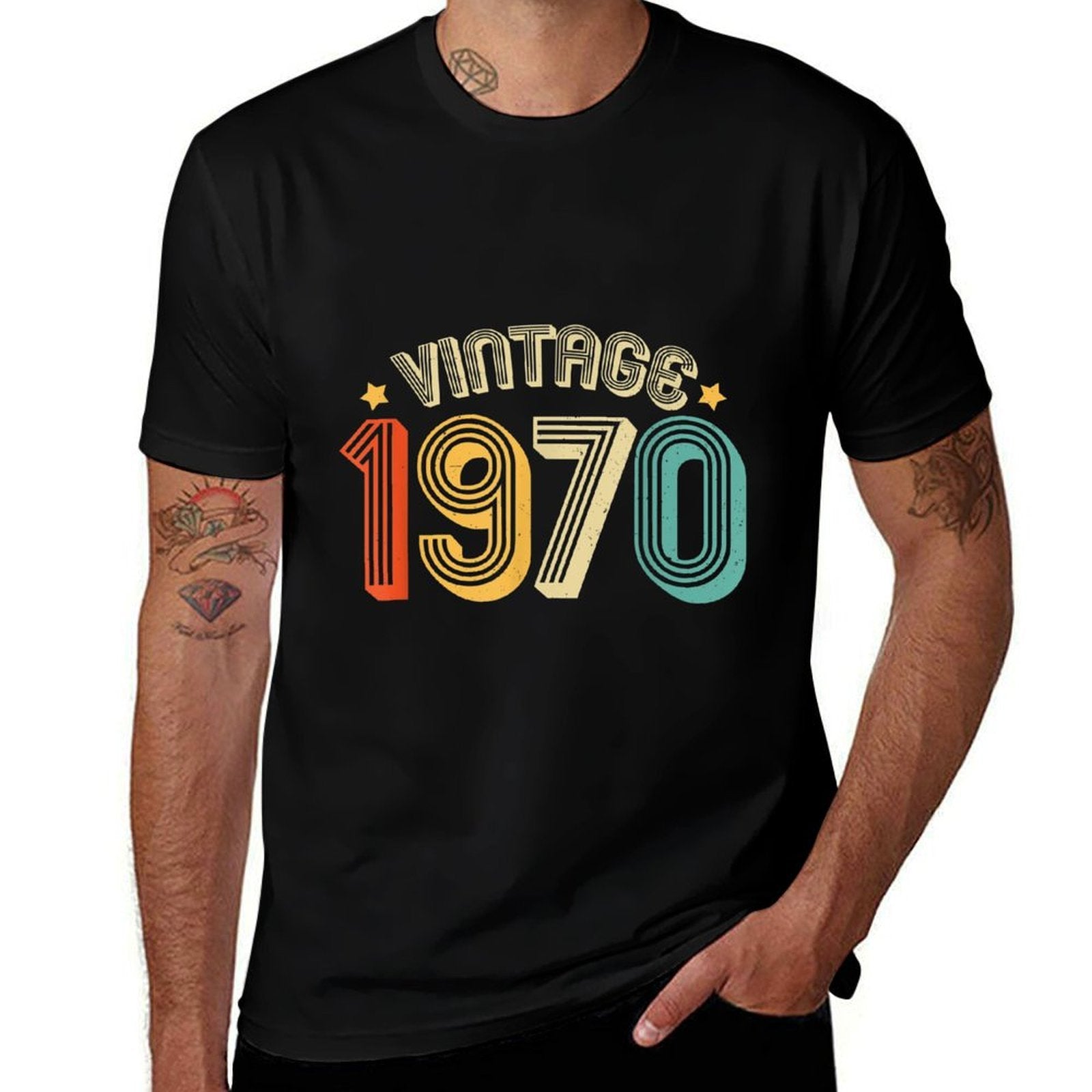 1970 50th Birthday Gift Vintage Retro Men Women 50 Years Old  Cotton T-Shirt