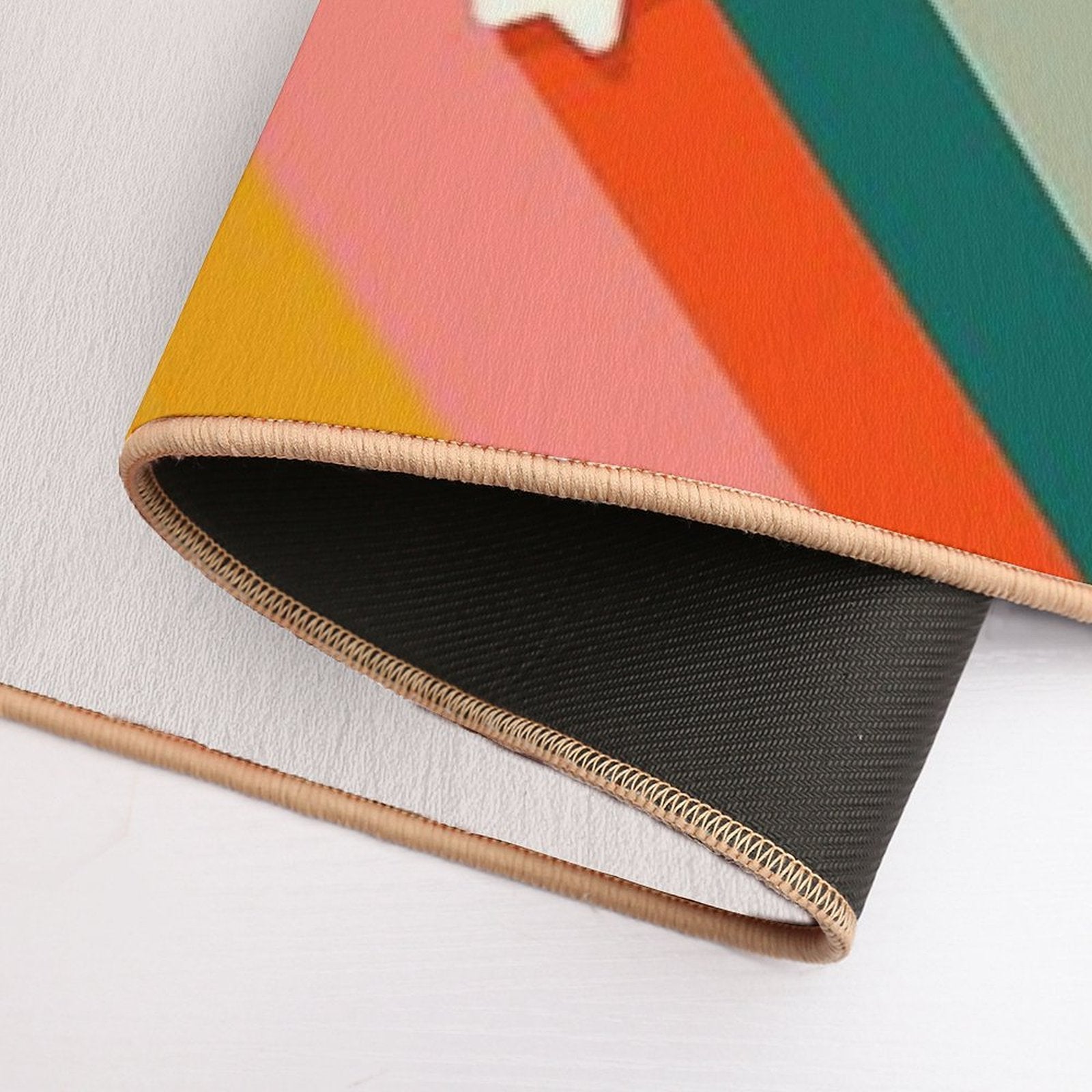 Let's Dance Retro Rainbow Text  Stain-Proof Bath Mat