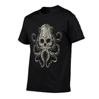 Creepy Octopus Skull Sea Monster Kraken Scuba Diver Goth  Cotton T-Shirt