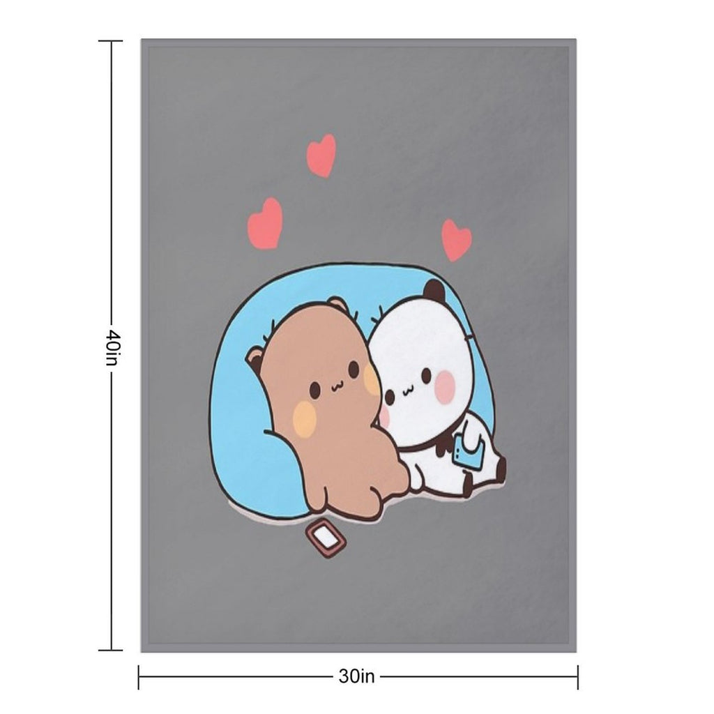 DuDu Bear And BuBu Panda’s Night Days❤️ Quick-dry Throw Blanket