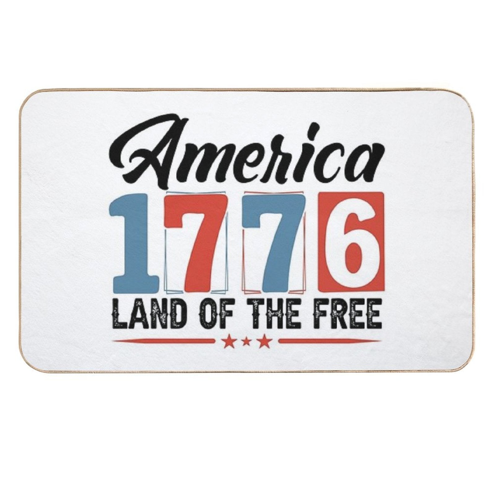 1776 American Independence Vintage Numbers Shirt  Absorbent Bath Mat