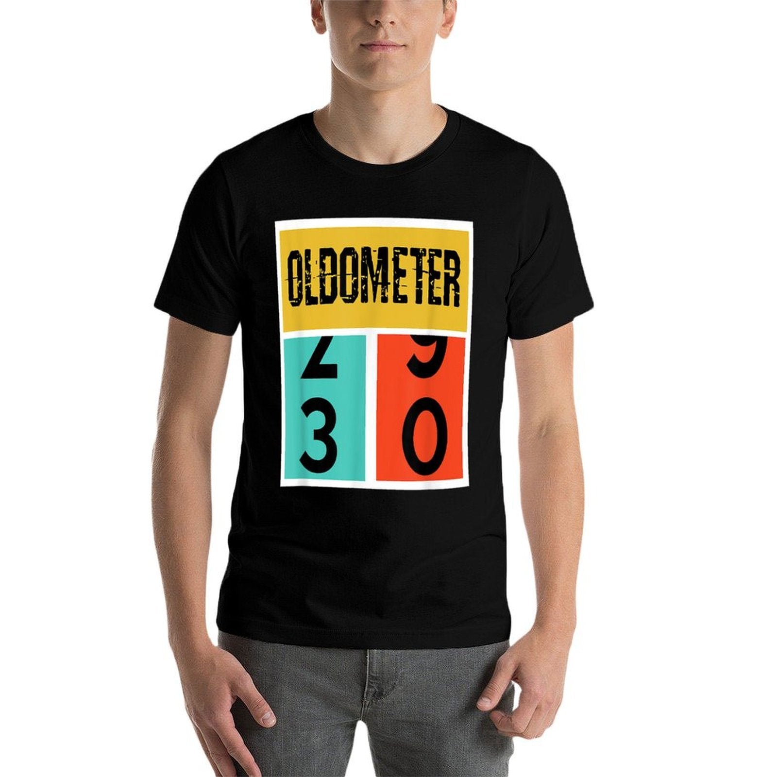 30th Birthday T - Oldometer 30 Years Old  Ribbed Collar T-Shirt