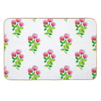 Watercolour Ladybugs in Pink Flowers Garden  Pet-Safe Bath Mat