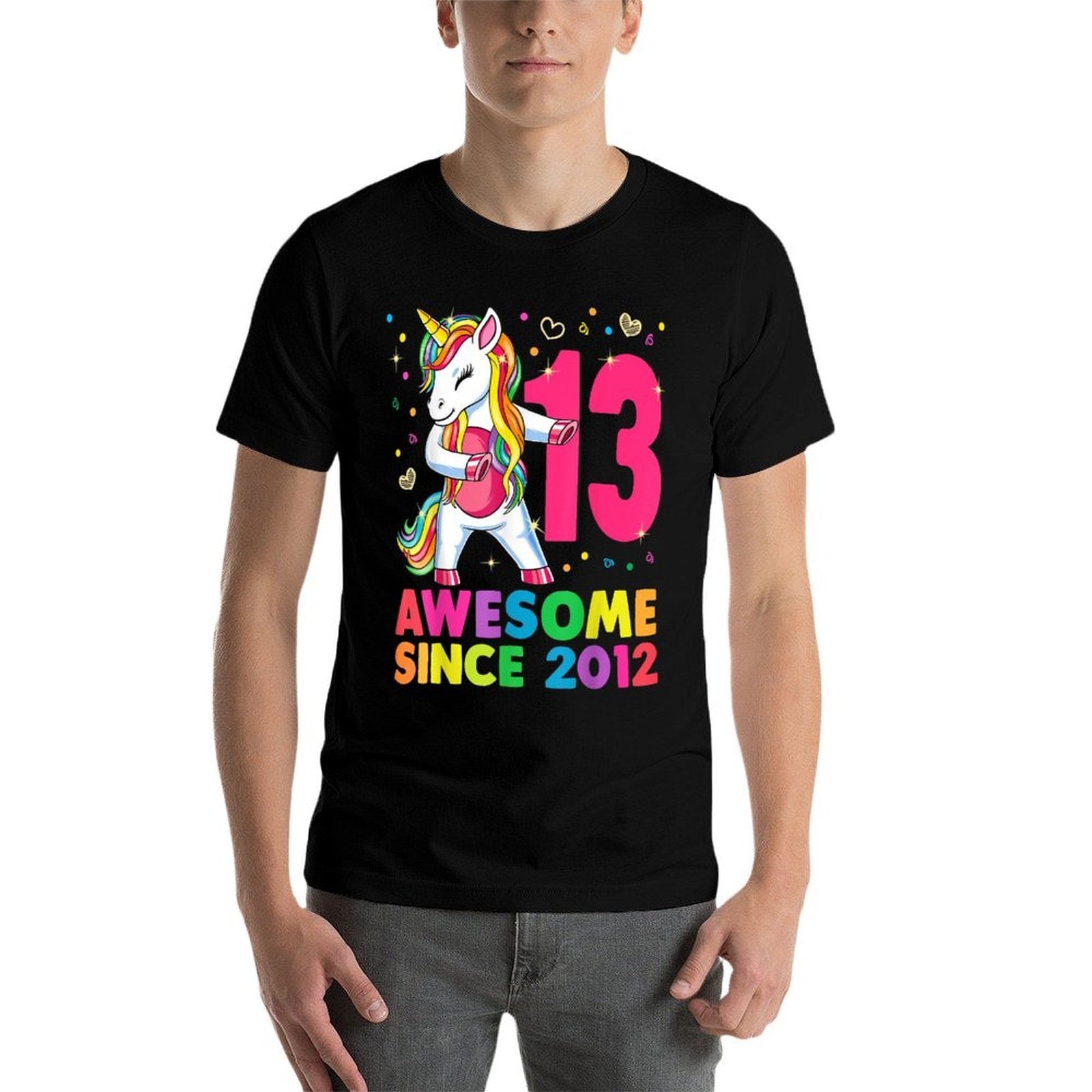 13 Years Old Unicorn Flossing 13th Birthday Girl Gift Party Comfortable T-Shirt