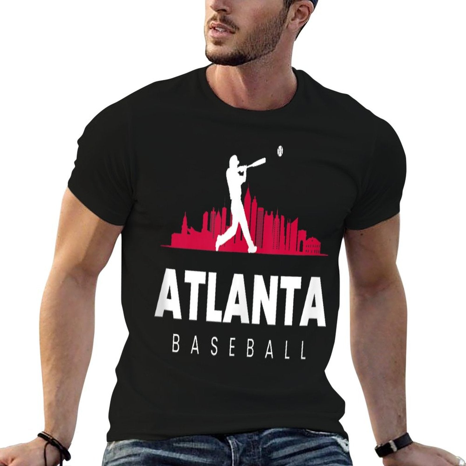 Atlanta Baseball Vintage Minimalist Retro Baseball Lover  Tagless Design T-Shirt