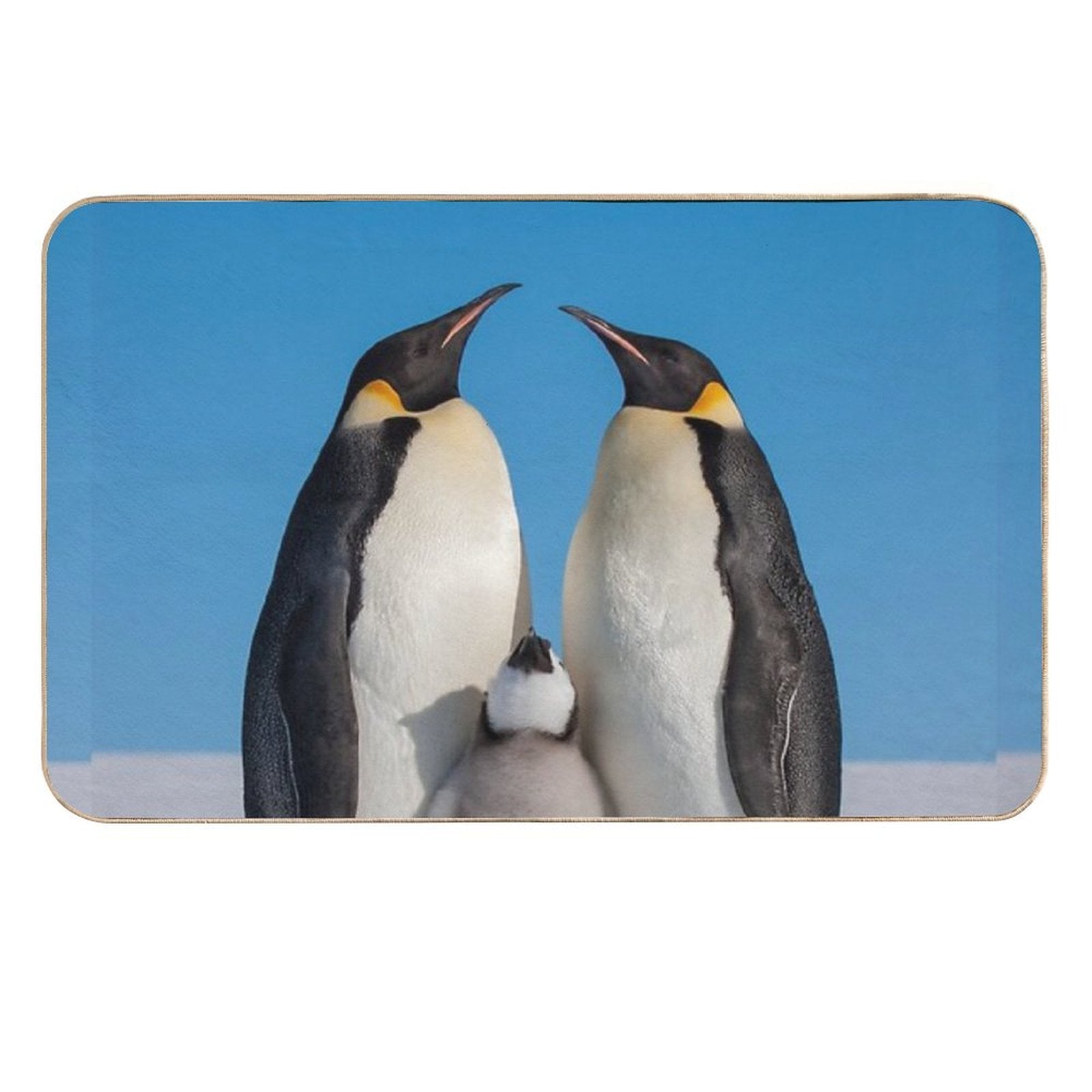 Emperor Penguins And Chick - Snow Hill Island  Pet-Safe Bath Mat