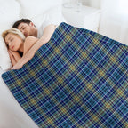 O'Sullivan Tartan Bright Blue Irish Plaid Sustainable Throw Blanket