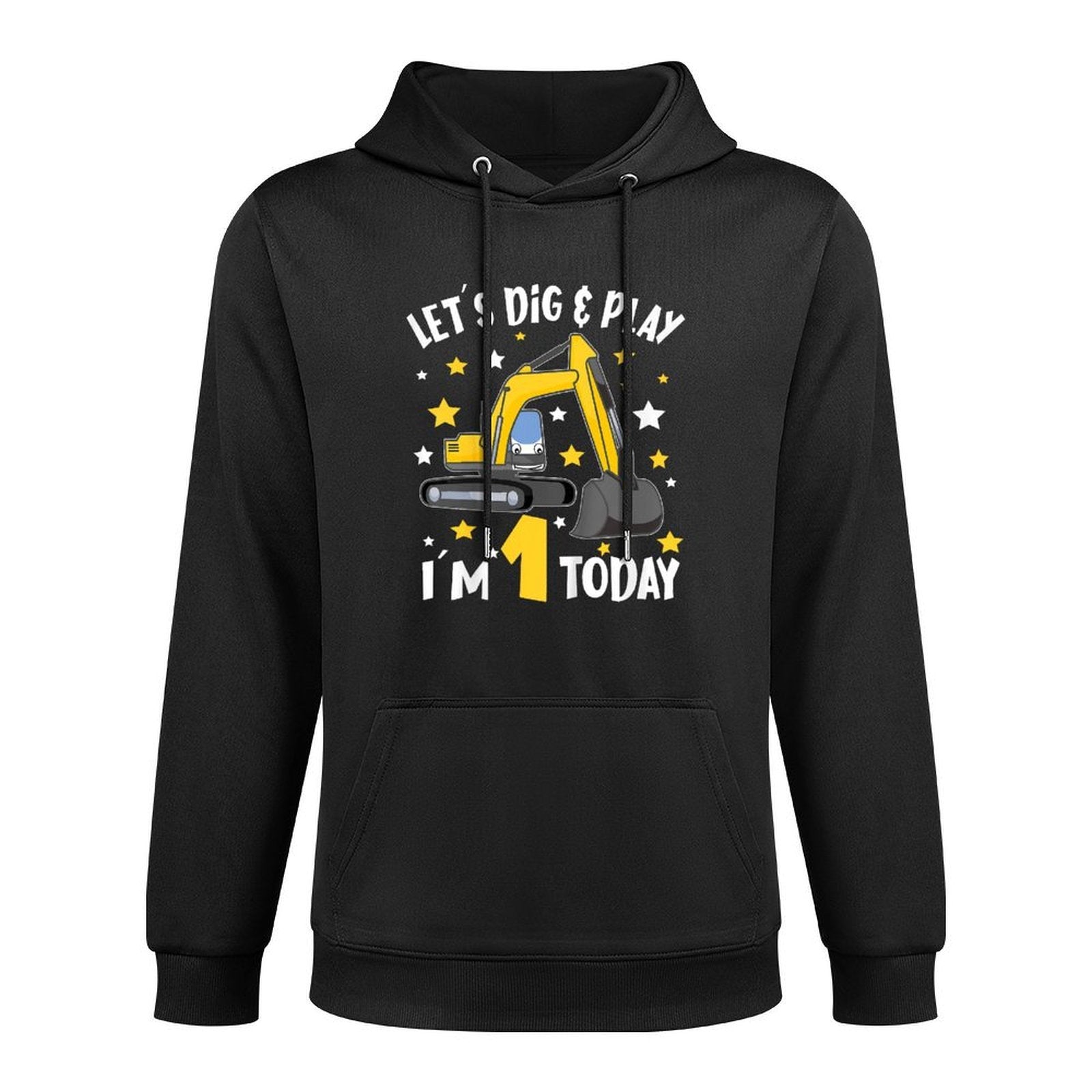 Kids Construction Truck 1st Birthday Boy 1 Bday Excavator Digger Customizable Surface Hoodie