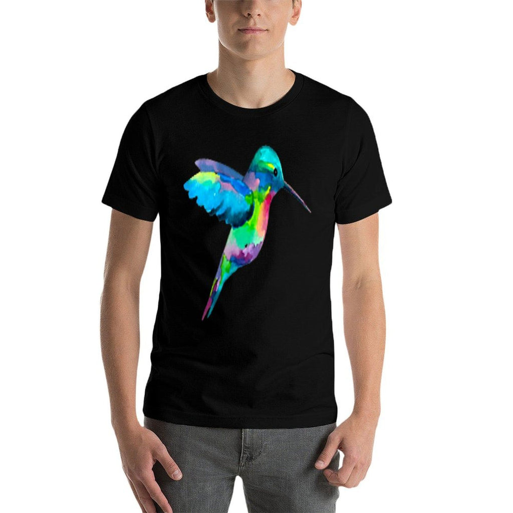 Hummingbird in Pocket - Watercolor Hummingbird  Relaxed-fit T-Shirt