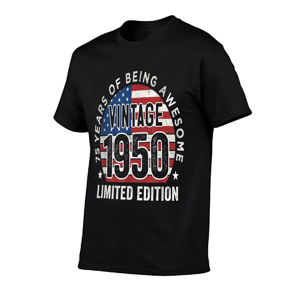 75th Birthday Gifts Men Vintage 1950 75 Years Old USA  Summer-ready Fabric T-Shirt