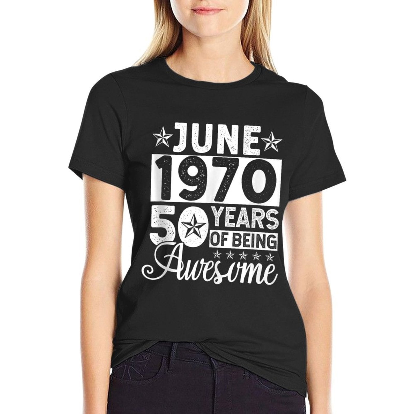 50 Years Of Being Awesome June 1970 50th Birthday Gift  Trendy Pattern T-Shirt
