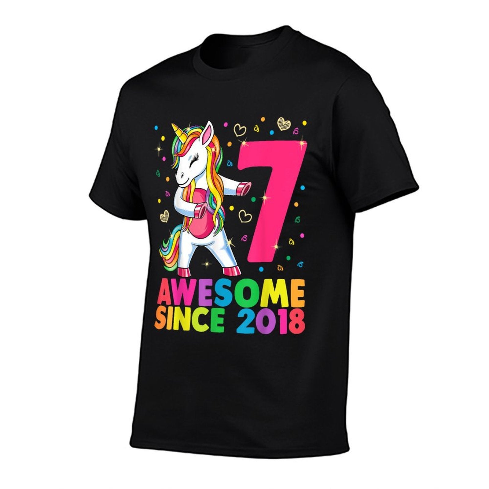 7 Years Old Unicorn Flossing 7th Birthday Girl Unicorn Party  Lightweight T-Shirt