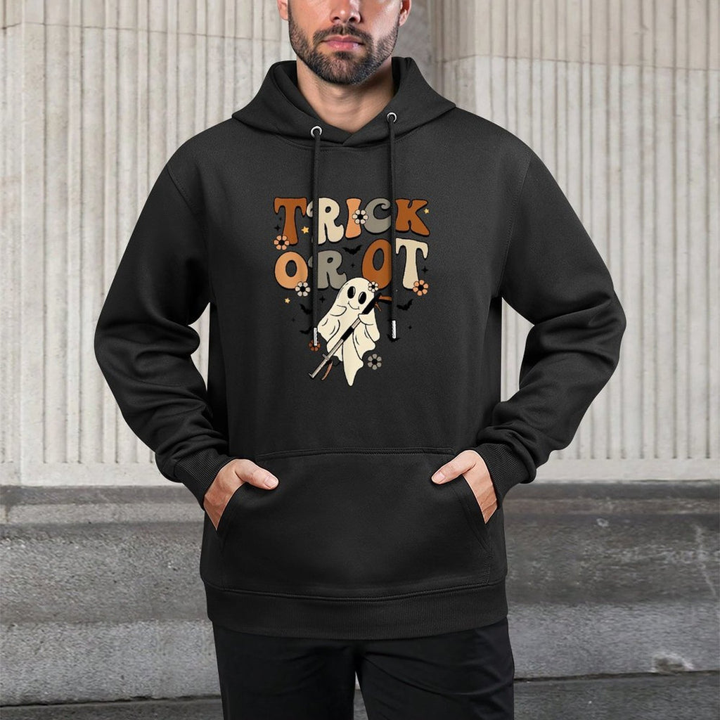 Retro Trick Or OT Cute Ghost Occupational Therapy Halloween Customizable Surface Hoodie
