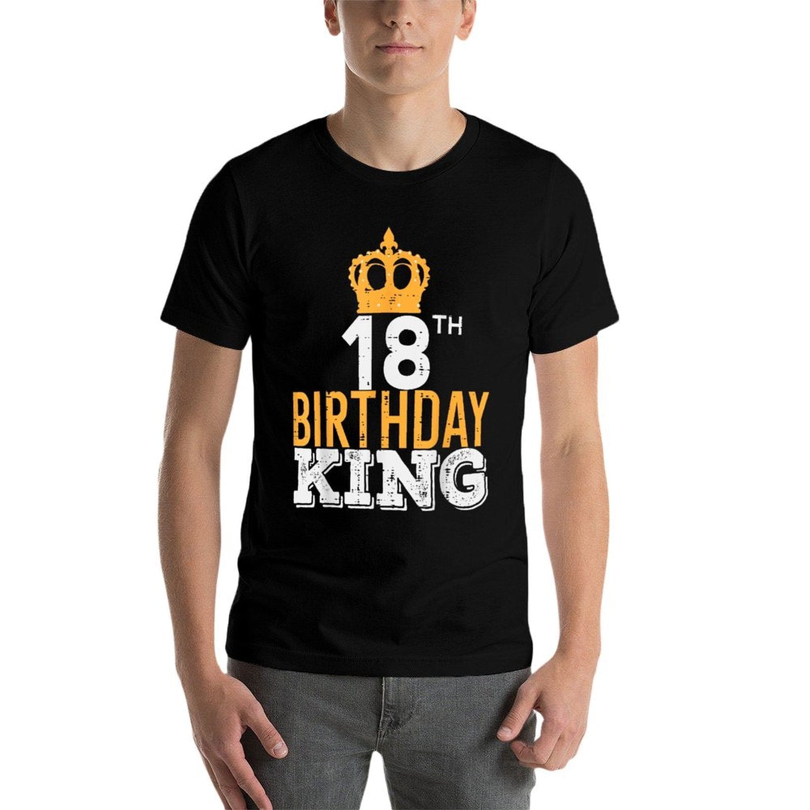 18th Birthday King Crown 18 Years Old Bday Men Boys  Wrinkle-resistant T-Shirt
