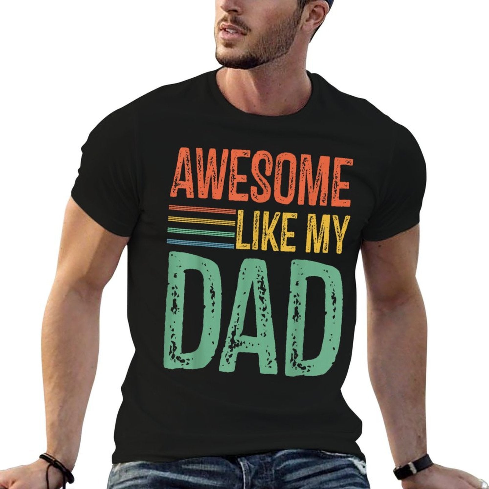 Awesome Like My Dad Kids Daughter Dad And Son Matching  Soft T-Shirt