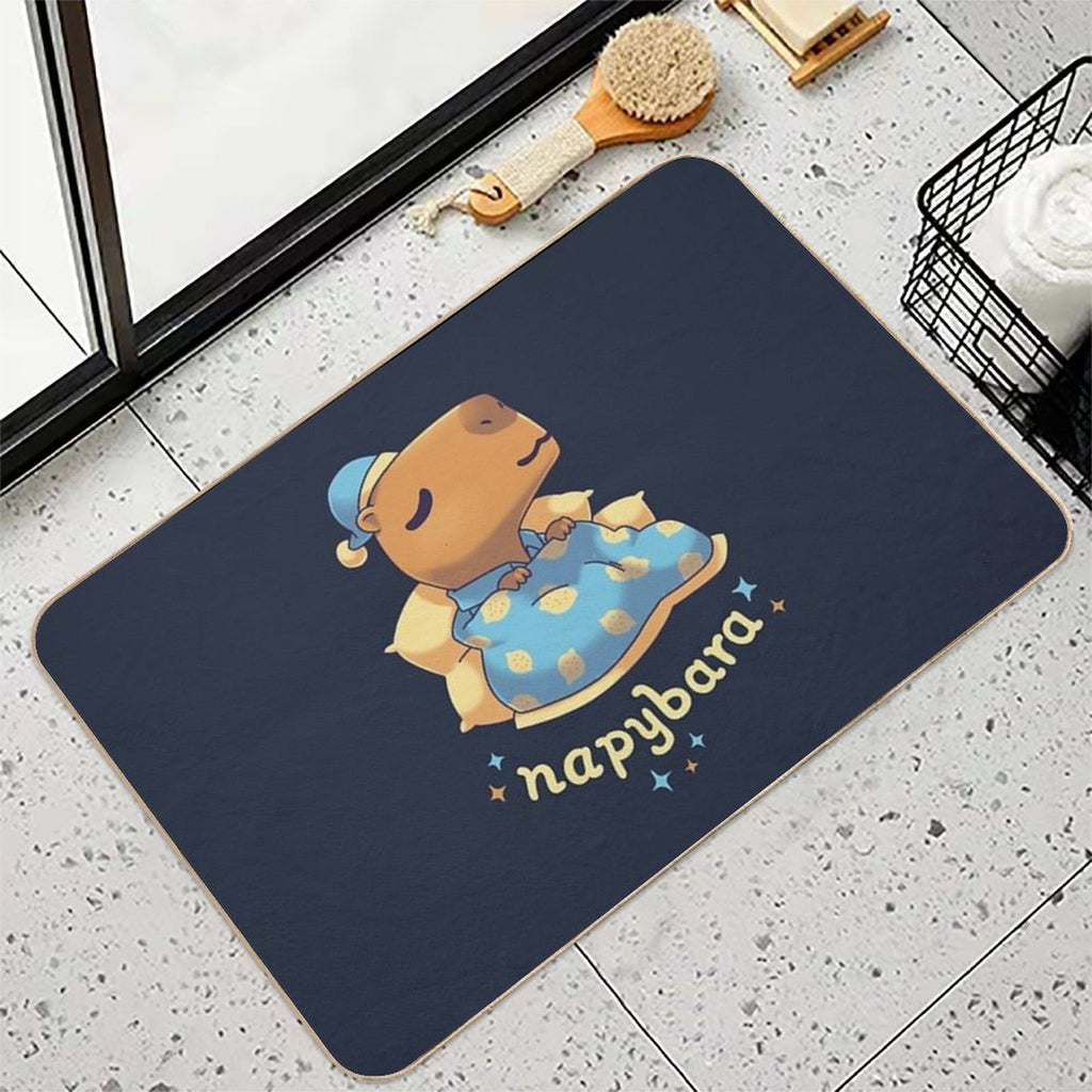 Napybara Cute Capybara Nap  Easy To Clean Bath Mat