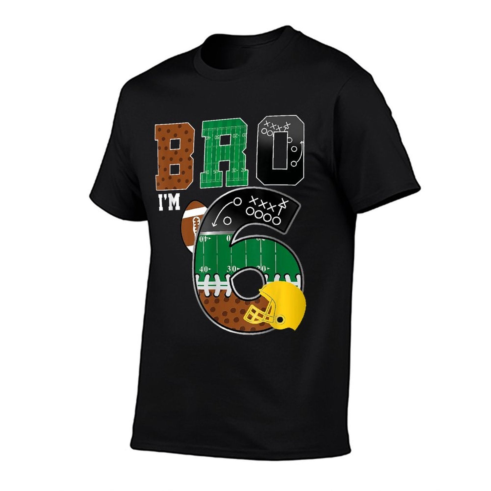 6th Birthday Boy Bro I&#39;m 6 Year Old Boys Kids Football Bday  Moisture-wicking T-Shirt