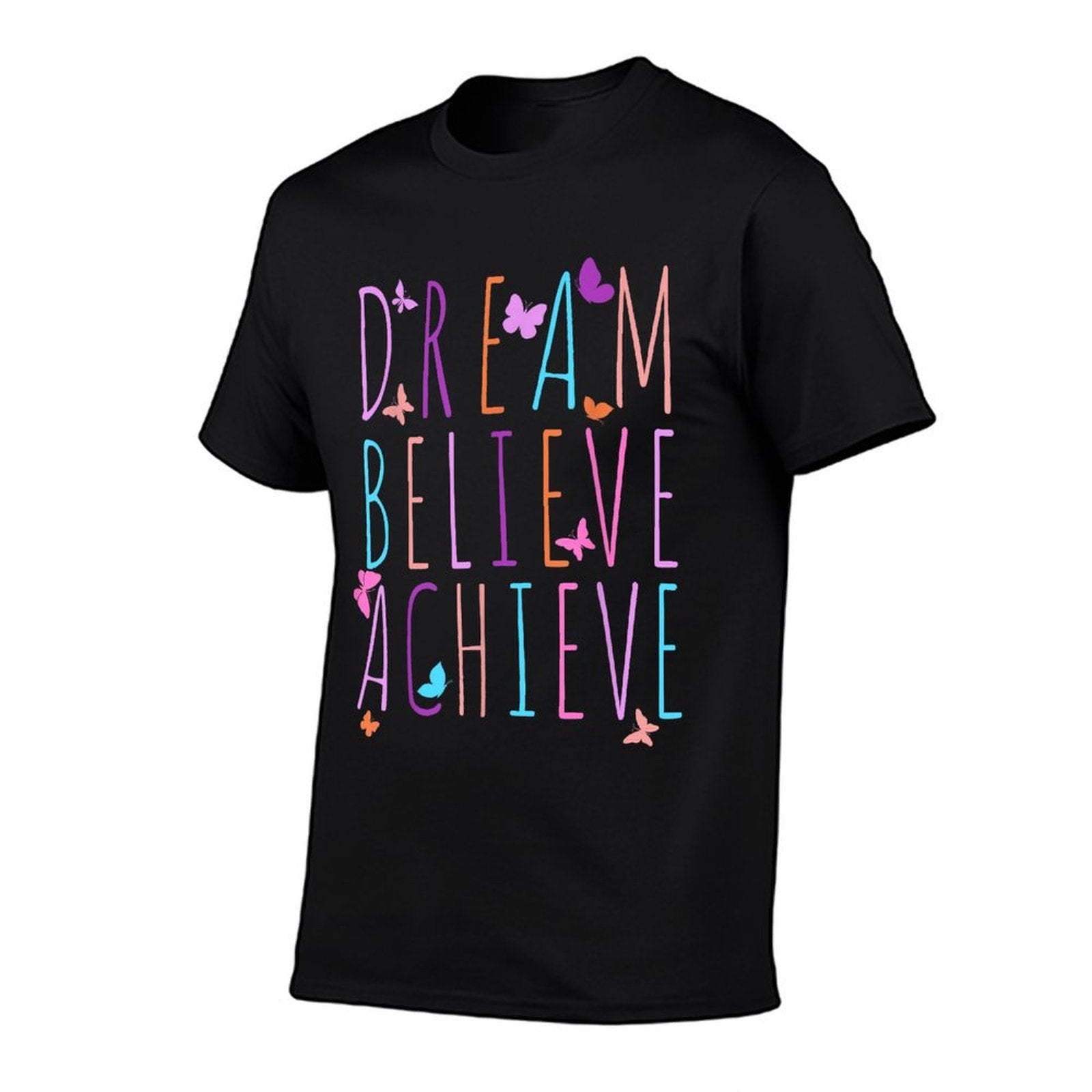 Affirmation for Girls Butterfly Dream Believe Achieve Comfortable T-Shirt