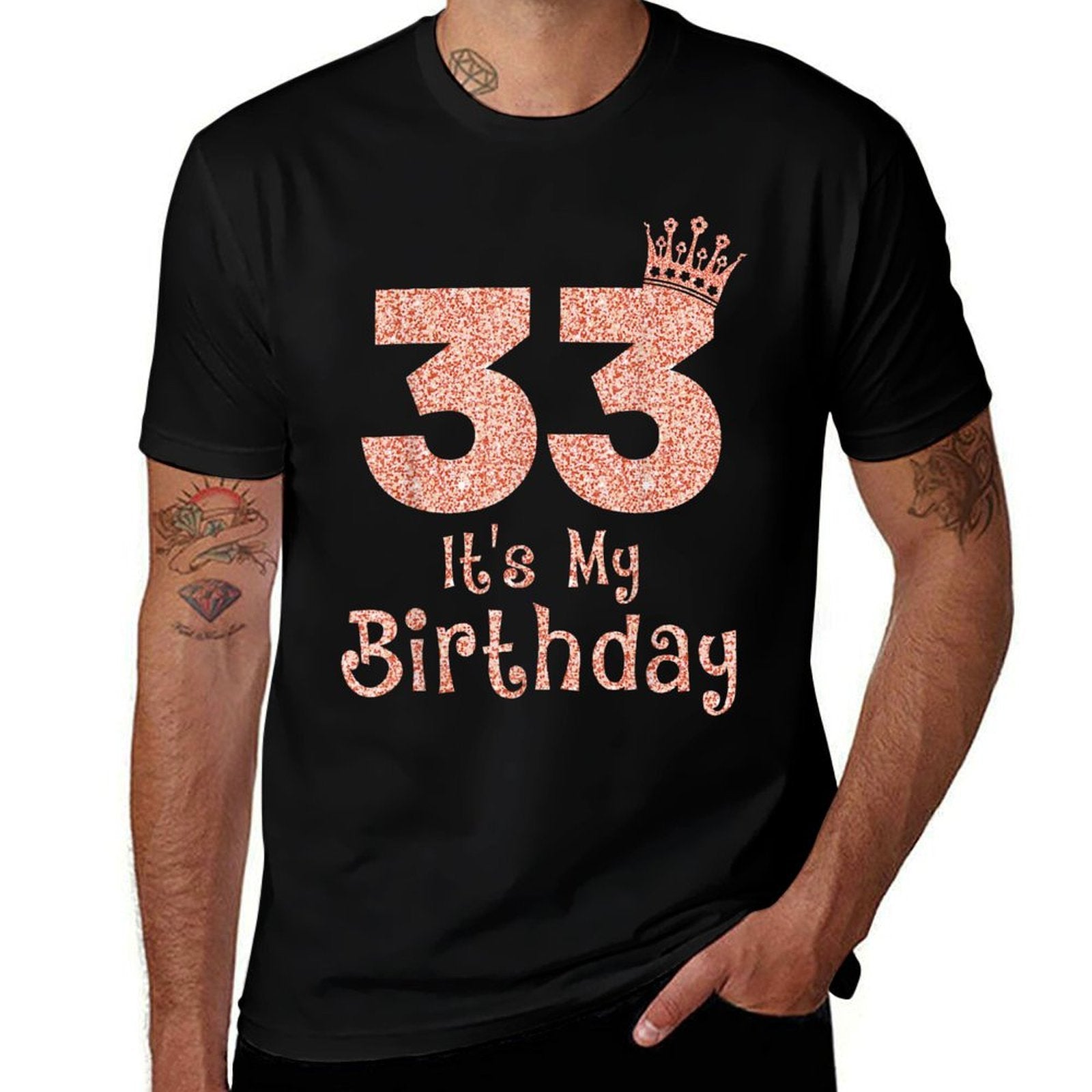 33 Its My Birthday 33 Years Old Happy 33rd Birthday Girl  Trendy Pattern T-Shirt