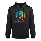 Kids I&#39;m A Handful Five Year Old Gift Cute 5th Birthday Shrink-Resistant Hoodie