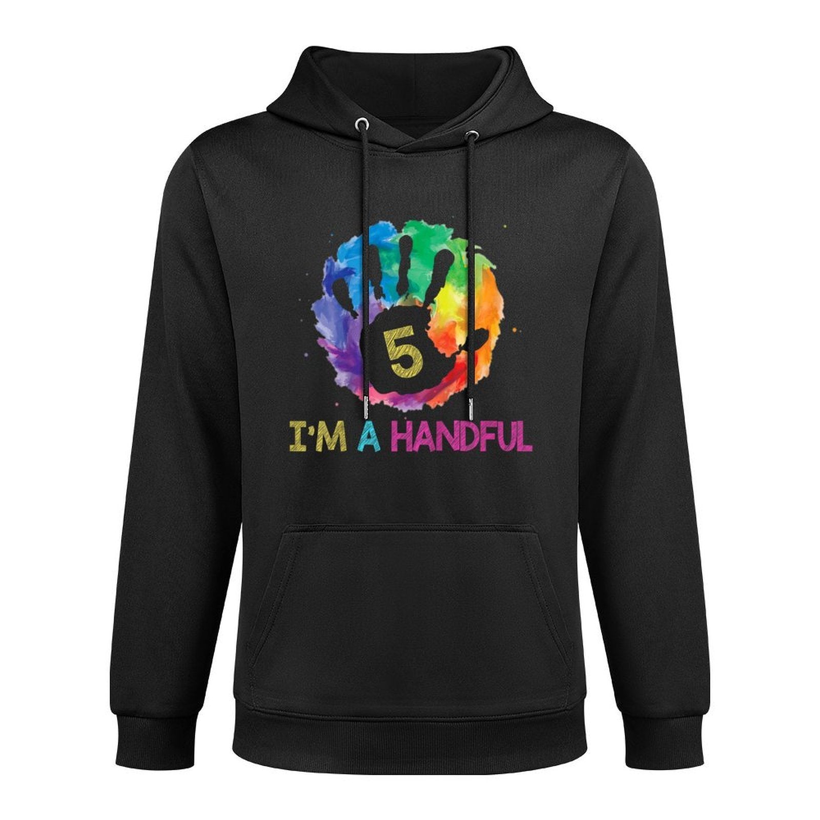 Kids I&#39;m A Handful Five Year Old Gift Cute 5th Birthday Shrink-Resistant Hoodie