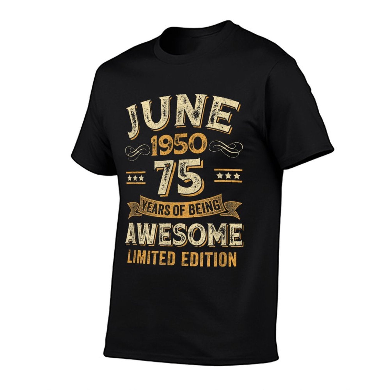 75 Years Awesome Vintage June 1950 75Th Birthday  Fade-proof Color T-Shirt