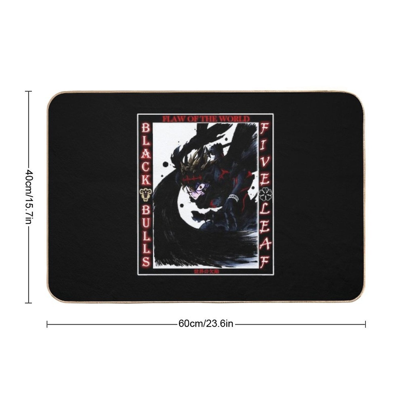Asta Devil Union 4th Form (Black Clover)  Repositionable Bath Mat
