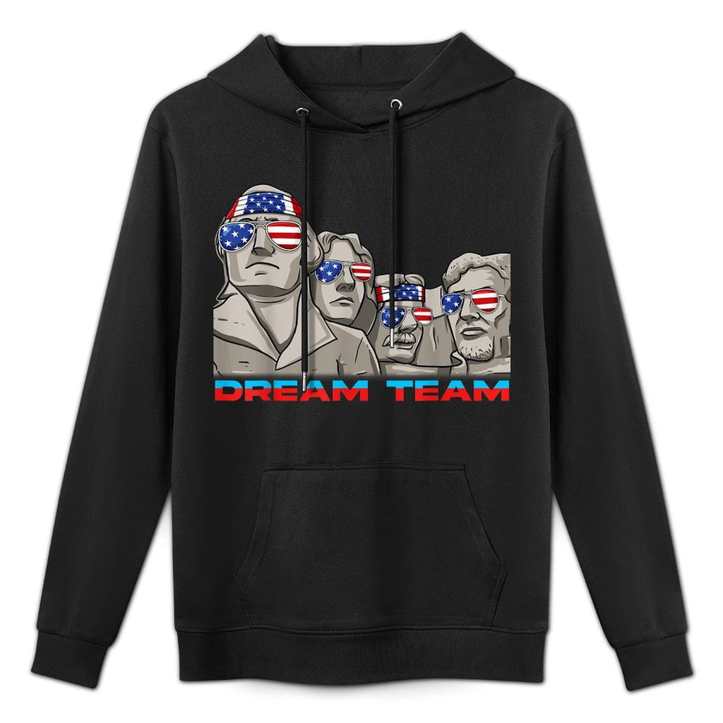 Mount Rushmore 4th Of July Funny Patriotic Presidents Team for Women Girls Kids Men Relaxed Fit Hoodie
