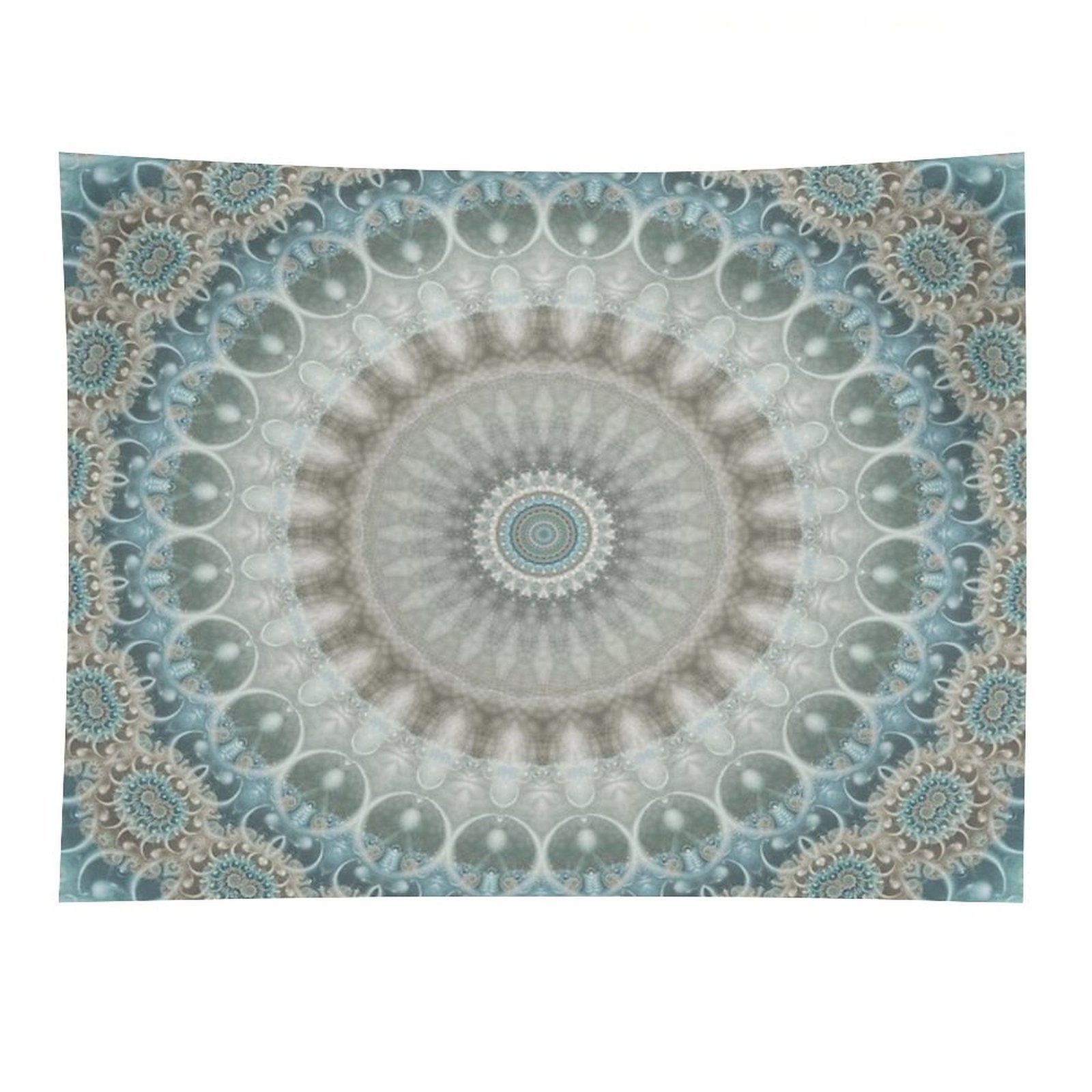 Dreamy Grey, Blue And Ivory Mandala Tapestry