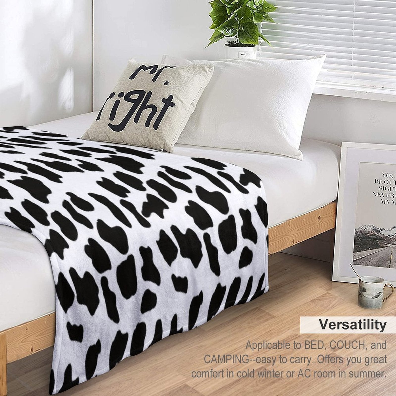Cow Print Durable Throw Blanket
