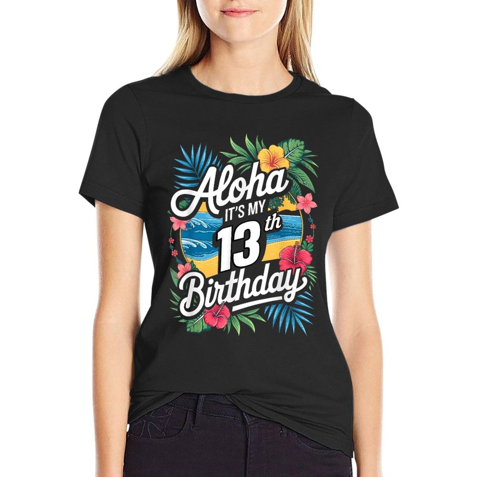 Aloha 13th Birthday Hawaiian Theme Hawaii Tropical Beach  Classic T-Shirt